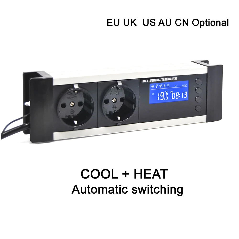 EUUKAUCNplugAutomaticallyconvertbetweenrefrigerationandheatingdigitalthermostat
