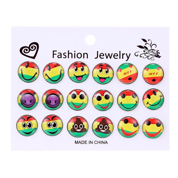 pics Emoji With Hoop Earrings Meme cute cartoon meme happy emoji studs earrings set yellow round small mood earings sets for women girls pirecing jewelry brincos