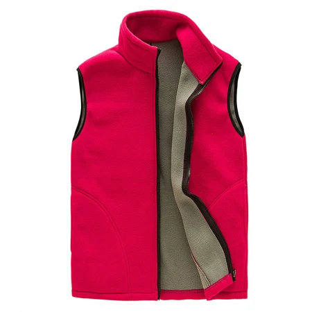 Горный мужской женский теплый осенний флисовый жилет для походов, альпинизма, треккинга, рыбалки, куртки без рукавов VA270 VB270 - Цвет: Women Red