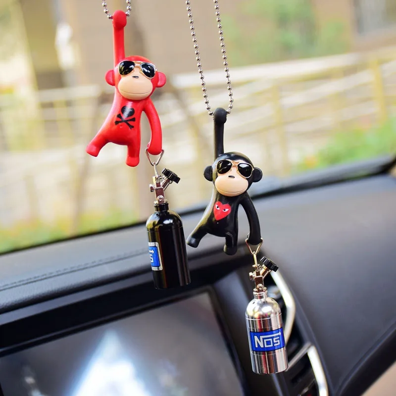 Car Pendant Hanging Monkey Car Interior Ornaments Decoration Rear View Mirror Accessories For Car O