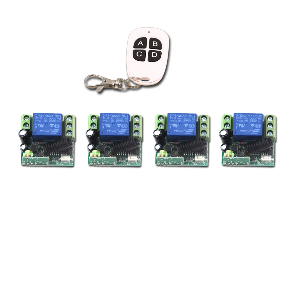 

New DC12V Mini 1CH RF Wireless Remote Control Switch System Home Switch with ABCD Key 315/433MHZ