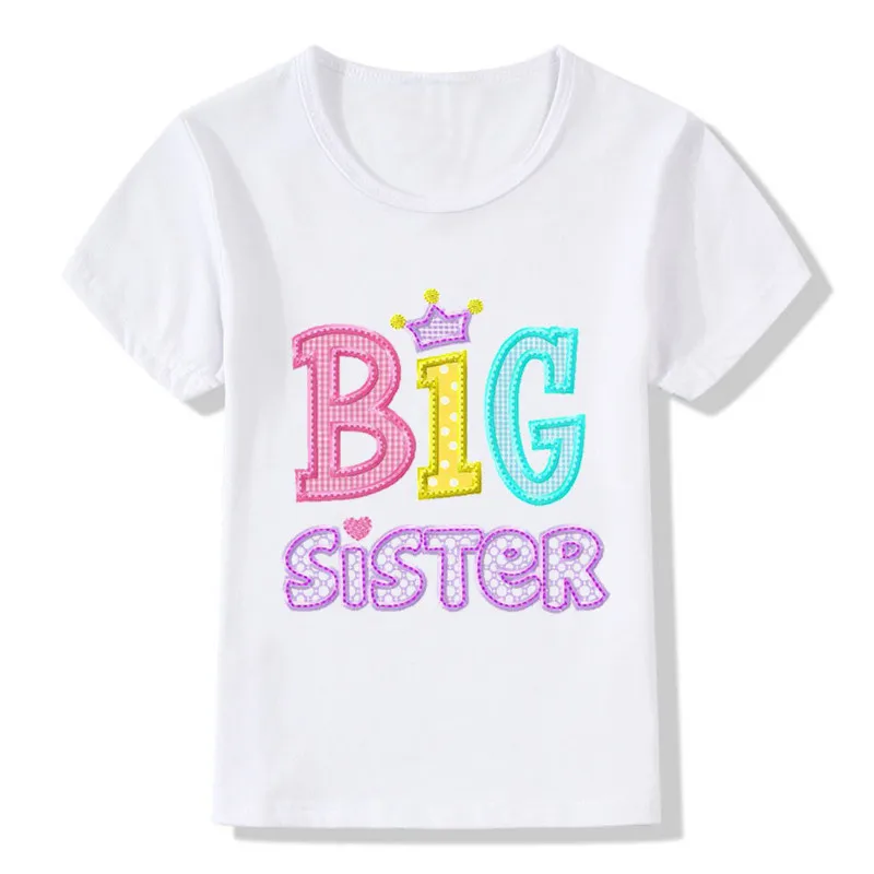 Коллекция года, Детская футболка с принтом «Big Sister» детские летние топы, одежда с единорогом для маленьких девочек детская одежда для маленьких и старших сестер HKP2182