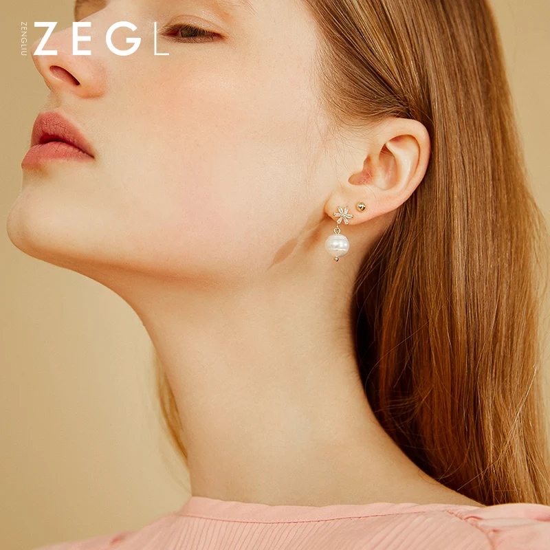 

ZEGL Freshwater Pearl Earrings Women's Earrings Pendant funny earrings clip on earrings geometric earrings Bohemian earrings