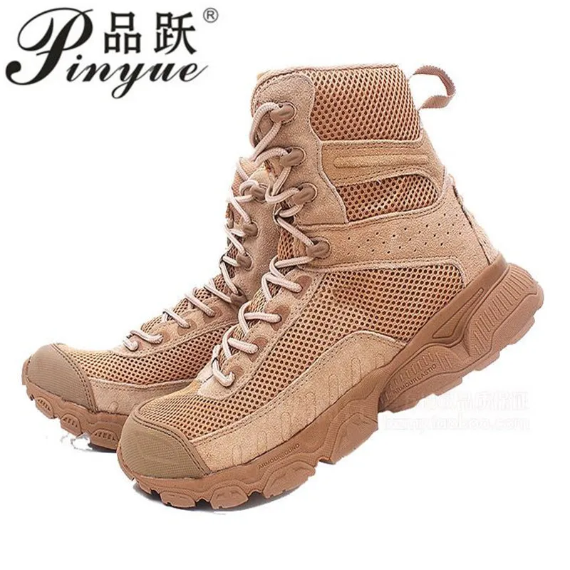 

High-quality Sports Breathable Mesh Hiking Shoes Men Military Tactical Combat Boots Army Desert Training Hunting Climbing Shoes