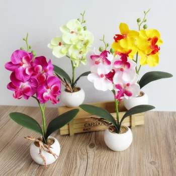 

Artificial Fake Flower Phalaenopsis Mini Butterfly Orchid Home Garden Decoration
