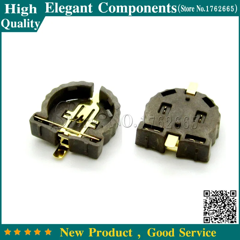 

10PCS CR1220 battery Pack Attery Case Button battery holder CR1220 patch battery holder High temperature resistant pin plating