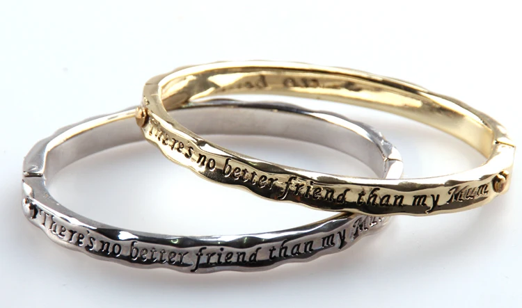 Free shipping New high quality &quotthere is no better friend than my mon&quot alloy Letter bracelet Bangle for Women mother's day |