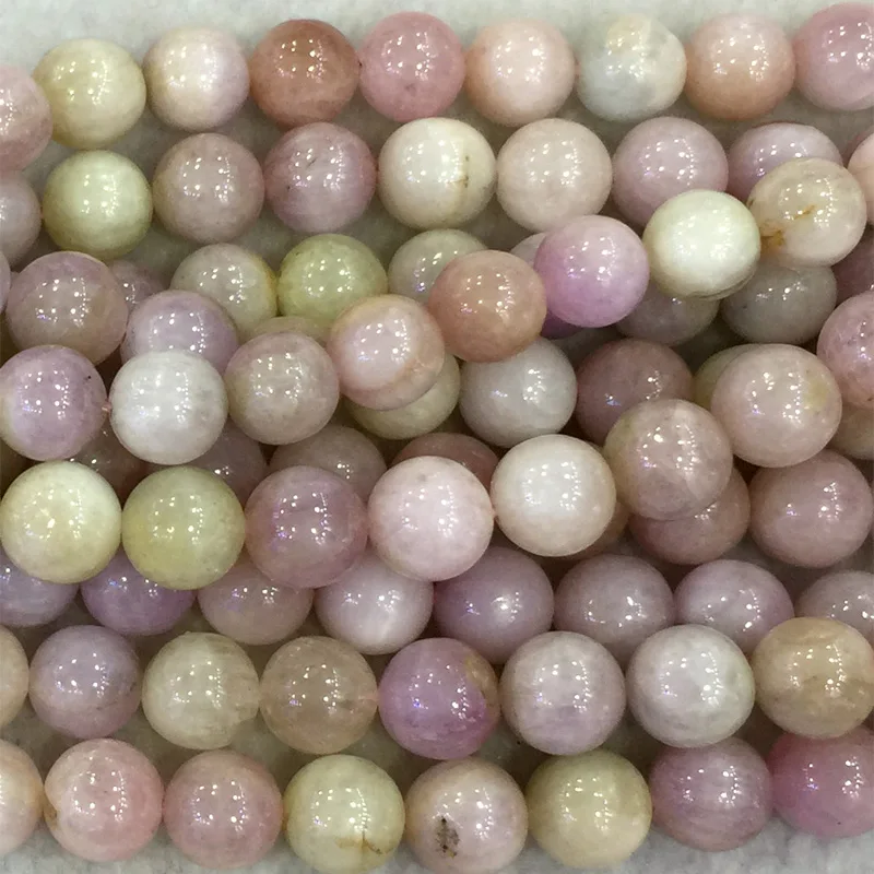 

Wholesale Natural Genuine Purple Pink Kunzite Round Loose Beads 4-12mm DIY Jewelry Necklaces or Bracelets 15" 04091