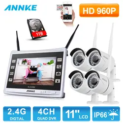 Annke 960 P беспроводной 11 "монитор 4ch nvr 1,3-мегапиксельной день ночь камеры безопасности системы