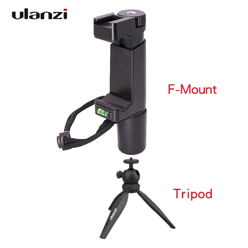 Ulanzi f-крепление ручка для телефона с ремешком на запястье, адаптер для крепления Smartpho и Холодный башмак для Led видео светильник и микрофон - Цвет: with tripod