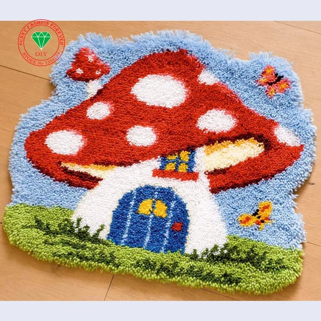Handmade Carpet Needlework Latch Hook Rug Kits Diy Crocheting Yarn Handmade Carpet Needlework Latch Hook Rug Kits Diy Crocheting Yarn Mat Kit Sch