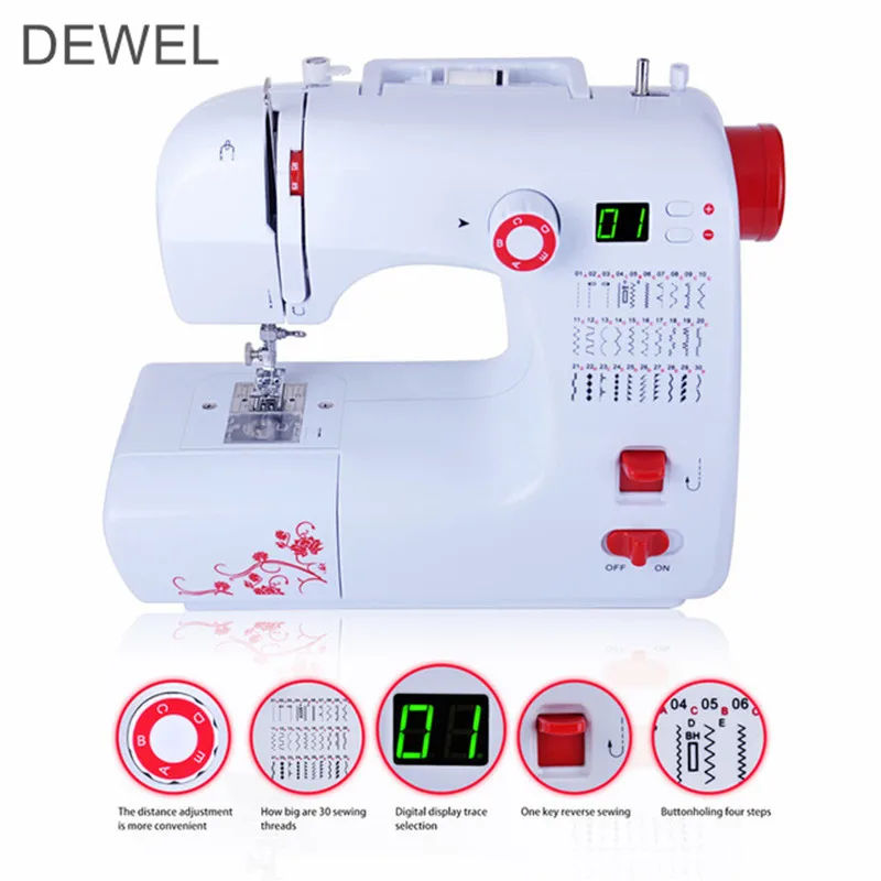 

Fanghua Multifunctional 30 Stitches Portable Household Sewing Machine Microcomputerized Digital Screen Display