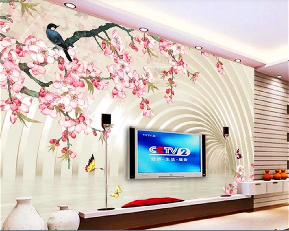 Декоративные обои персиковый цвет 3D ТВ фон настенная живопись