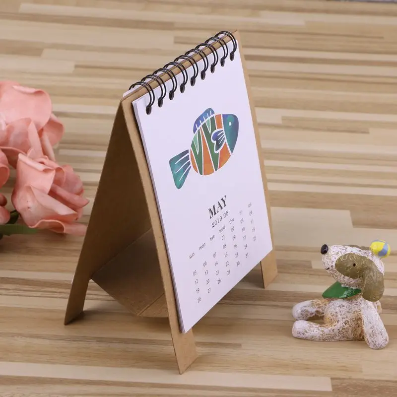 

2019 Cute Cartoon Desktop Paper Calendar Multi-function Timetable Plan Notebook
