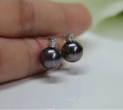 925 silver real natural big Natural freshwater black pearl earrings, simple and noble classic all-match a beautiful small pearl 925 silver real natural big Natural freshwater black pearl earrings, simple and noble classic all-match a beautiful small pearl