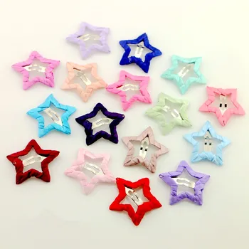 

3CM Pet hair clip children BB clip five-pointed star hand-woven belt cloth clip dog tiara dress hairpin 5pcs/lot
