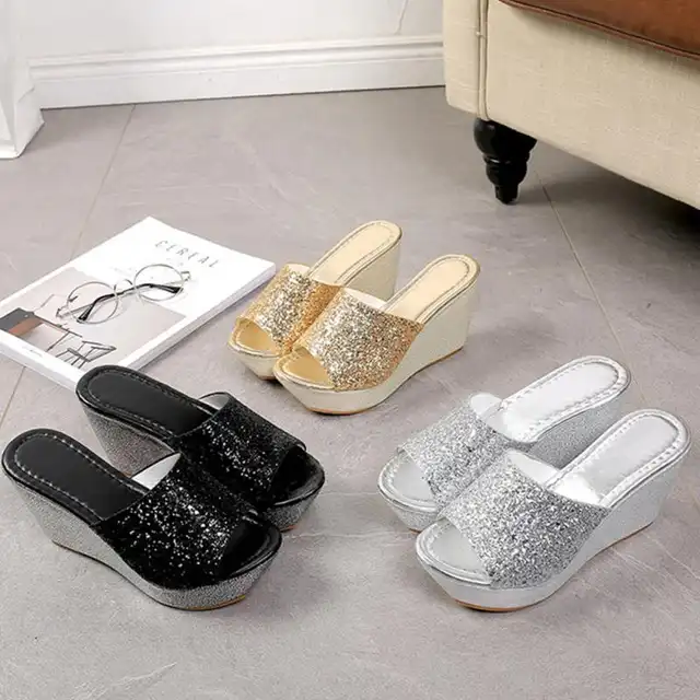 silver bling slides