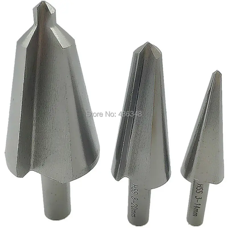 3 шт. Круглый Хвостовик Hss Зонт Shaped Фаски Фрезы Сверла 16-30.5 мм 5-20 3-14 Стали Древесины