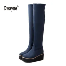 Flexível Rebanho botas Botas zapatos mujer Das Mulheres Over-the-Knee Botas para Mulheres Botas de Inverno botas femininas botas de Inverno sapato 7352-68