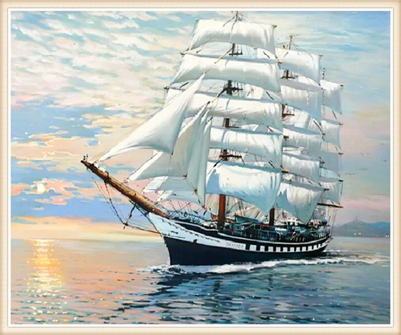 

5D diamond embroidery diamond mosaic Sailing scenery diy diamond painting needlework beautiful canvas Home Decoration