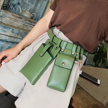 

[BXX] Women's Single Shoulder Crossbody Bag All-match Flap 2020 Summer Personality Female Fashion Waist Chest Belt Bag HF662