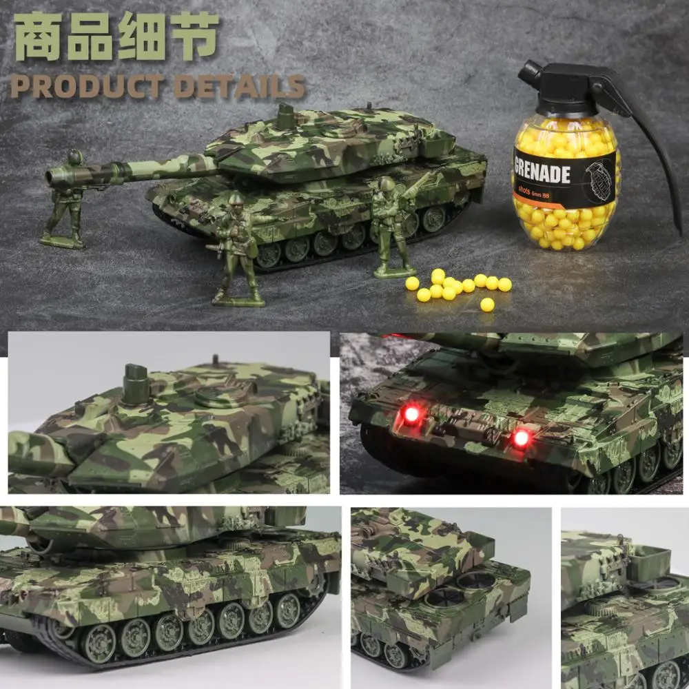 Goede 132 diecast tank legering speelgoed model simulatie militaire grond tank kinderen speelgoed auto geluid en licht trek decoratie gift