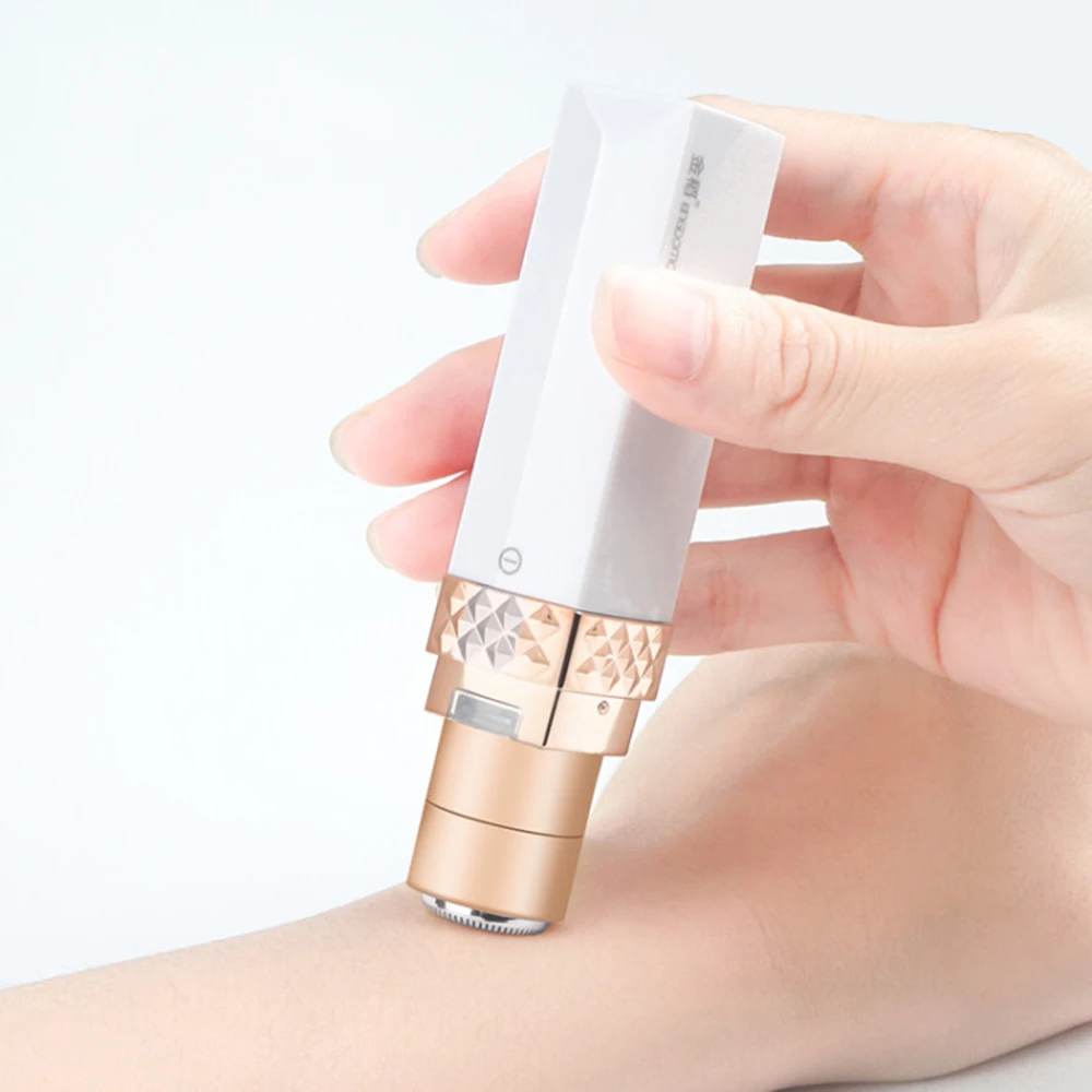 

Hot Brand Mini Electric Hair Remover Women Bikini Body Face Neck Hair Removal Tool Lipstick Shape Hair Shaver Device Remover