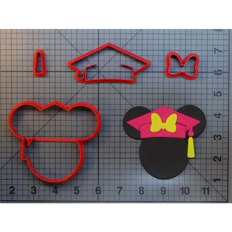

Cartoon Character Graduation Cookie Cutter set Fondant Cupcake Top Custom Made 3D Printed Cake Cake Decorating Tool Cookie Molds