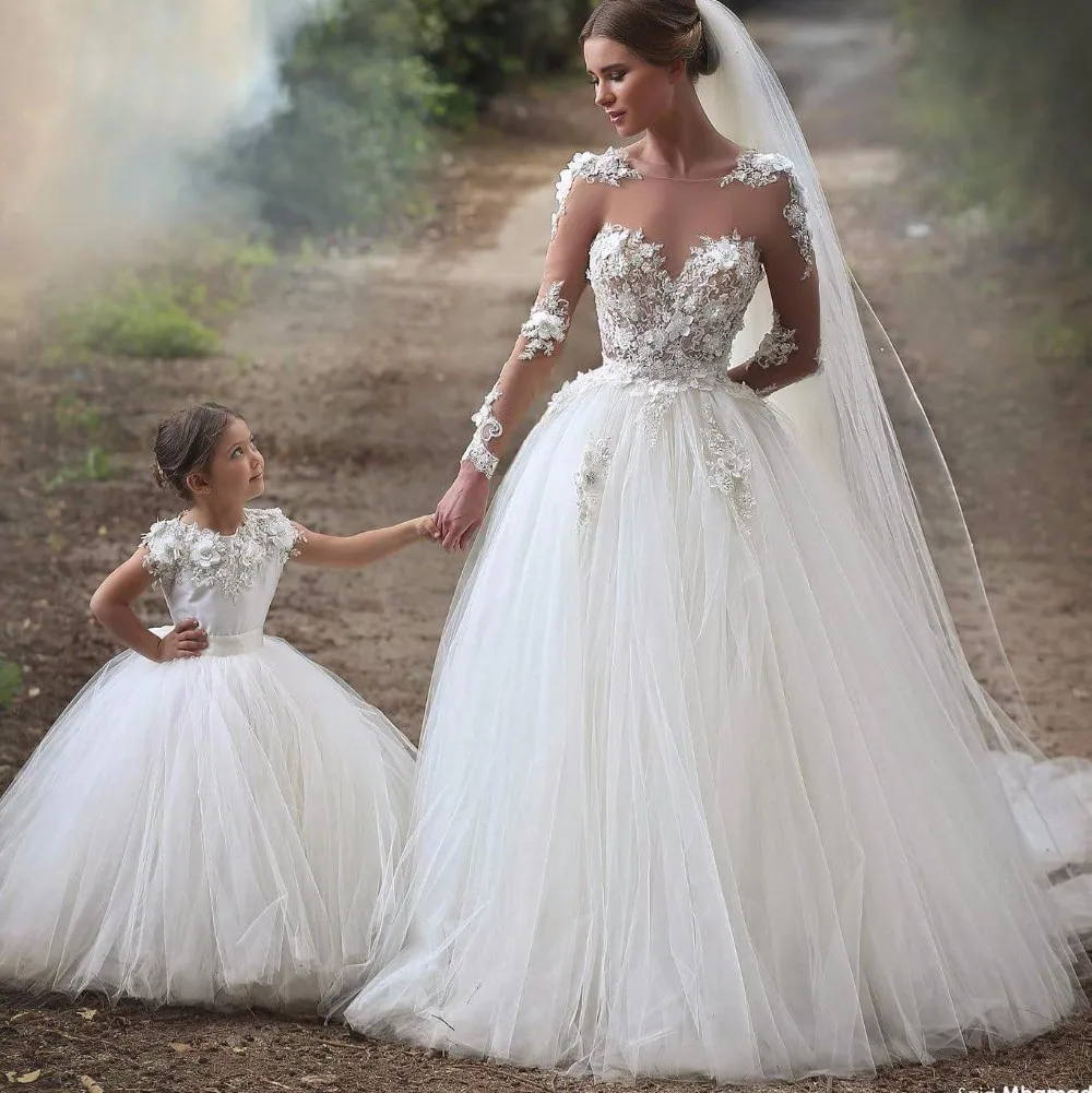 Evening Gown With Illusion Neckline Long Sleeves