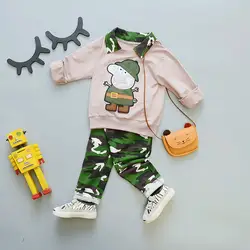 Человек-паук Демисезонный ребенка детский свитер рубашка с длинными рукавами + камуфляжные штаны 3 цвета Детские комплекты для и От 0 до 4