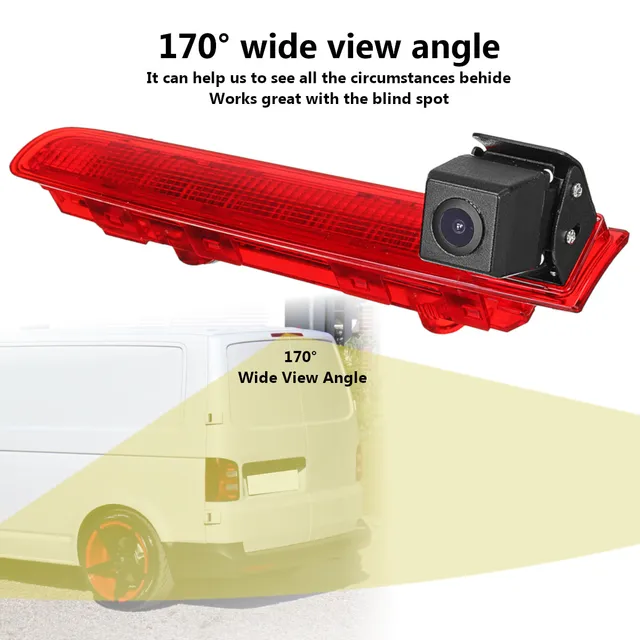 170 Degree Car Reversing Backup Rear View Camera w/Brake Light For VW Transporter T5 & T6 2010 – Onwards