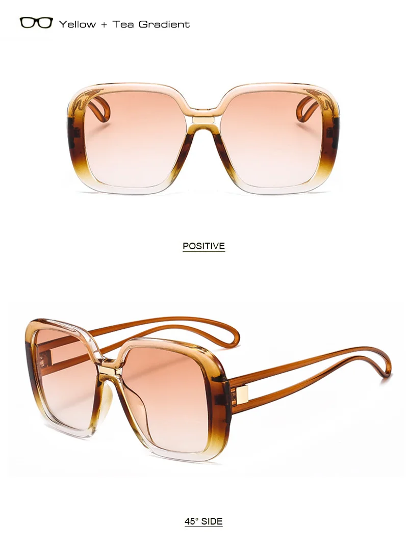 SHAUNA, смешанные цвета, негабаритные, женские солнцезащитные очки, квадратные, брендовые, дизайнерские, модные, градиентные, солнцезащитные очки для мужчин