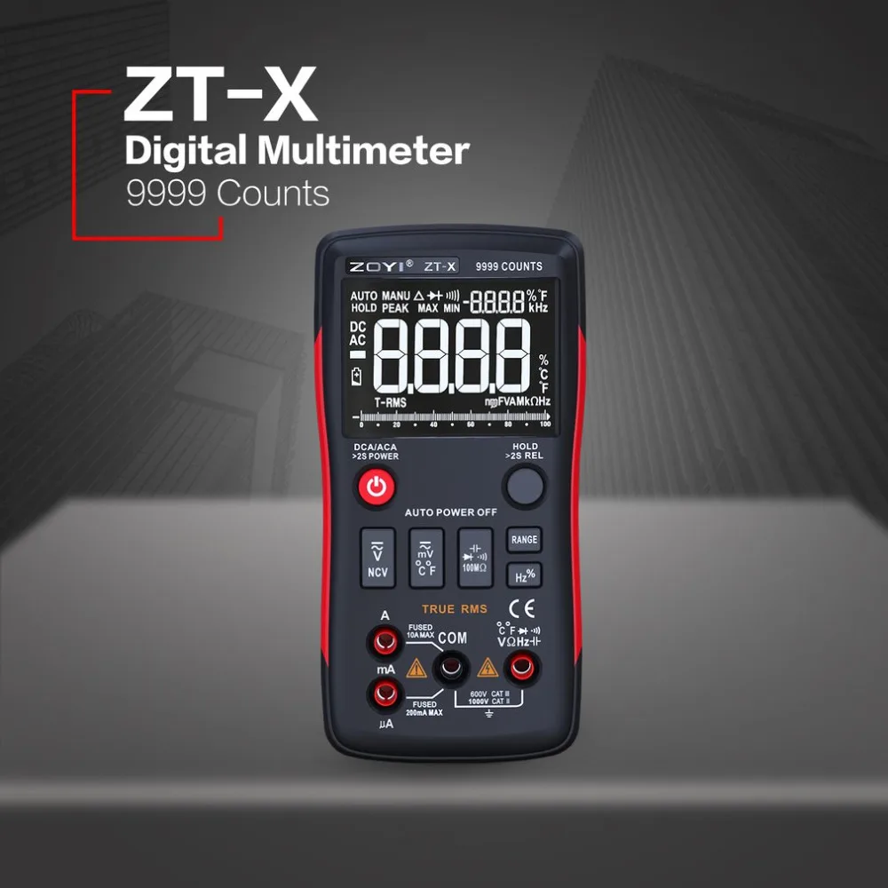 ZT-X цифровой мультиметр ac dc Вольтметр true rms автоматический Диапазон мультиметр с NCV Удержание данных ЖК-дисплей подсветка
