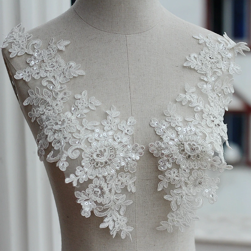 bridal lace applique ivory