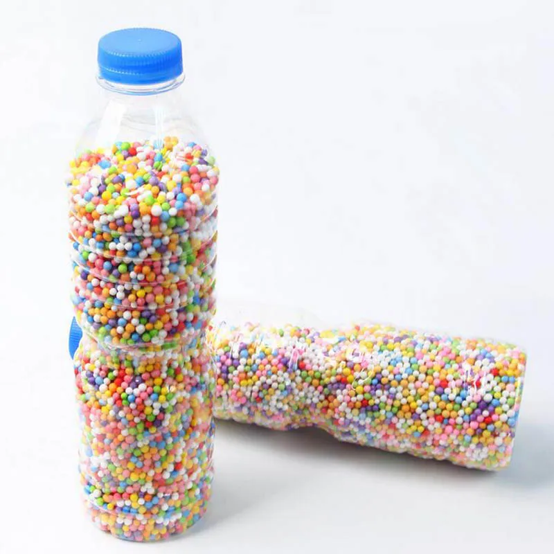 TOFOCO 500 мл/бутылка DIY снежные частицы грязи аксессуары слизи шары маленькие крошечные пенопластовые бусины для плавок наполнитель для DIY поставки 2-4 мм - Цвет: Многоцветный