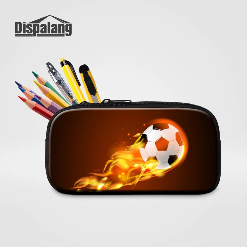 Dispalang Women Portable Cosmetic Case 3d Soccer Basketball Pencil Case