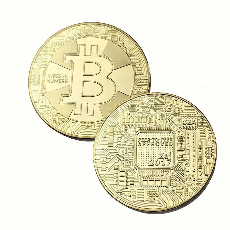 Gold Plated 2017 Bitcoin Litecoin Ripple Dash Coins Commemorative Coins Art Collection