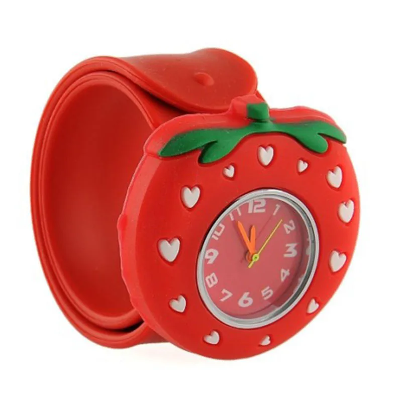 Горячая Распродажа модные красочные Мультяшные детские часы детский подарок студенческие силиконовые водонепроницаемые кварцевые наручные часы - Цвет: strawberry