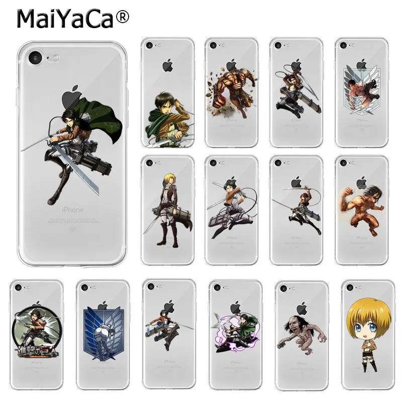 

MaiYaCa Attack on Titan TPU Soft Phone Case for iPhone 6S 6plus 7 7plus 8 8Plus X Xs MAX 5 5S XR