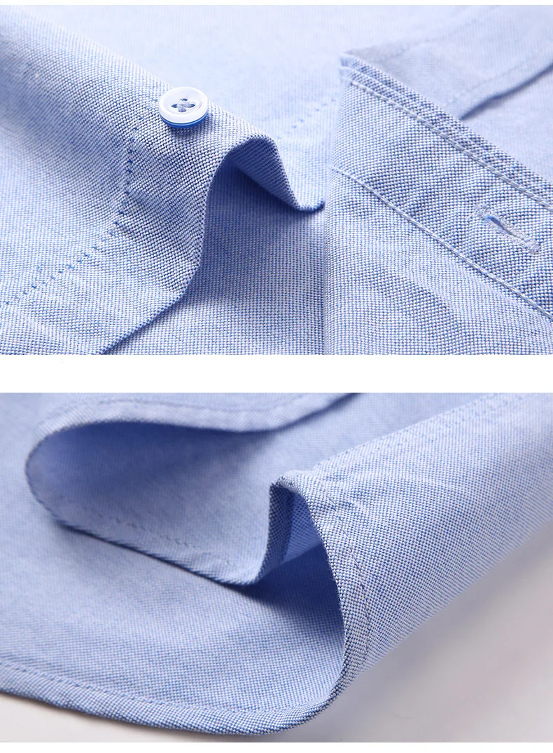 Качество хлопок Ткань Оксфорд полосатый бизнес мужские повседневные рубашки кнопка квадратный воротник с длинным рукавом slim fit