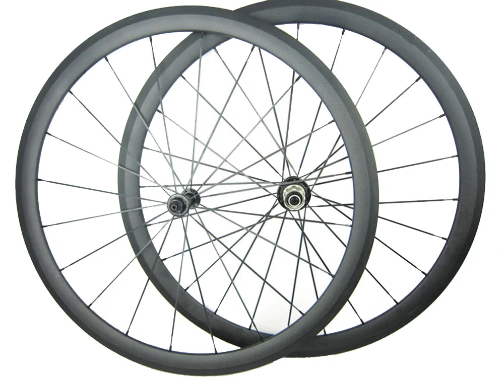 

38mm Clincher Carbon Wheels set 700C Matte or Glossy Finish Novatec,Powerway Hub Aero Black Spoke Special Holes Accept
