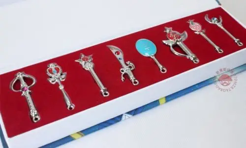 Cosplay-8pcs-Sailor-Moon-Pretty-Guardian-Tsukino-Usagi-Keychain-Necklace-Pendant