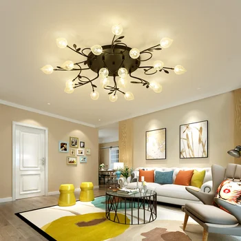 

LED Postmodern Iron Glass Peach Round Gold Black LED Lamp.Ceiling Lights.LED Ceiling Light.Ceiling Lamp For Foyer Bedroom