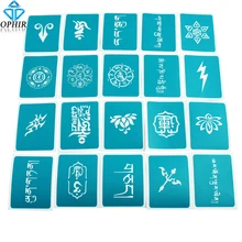 OPHIR 20 шт хна Временные татуировки шаблоны лотоса и тибетского тела краски трафареты для Хэллоуина блеск татуировки_ STE004