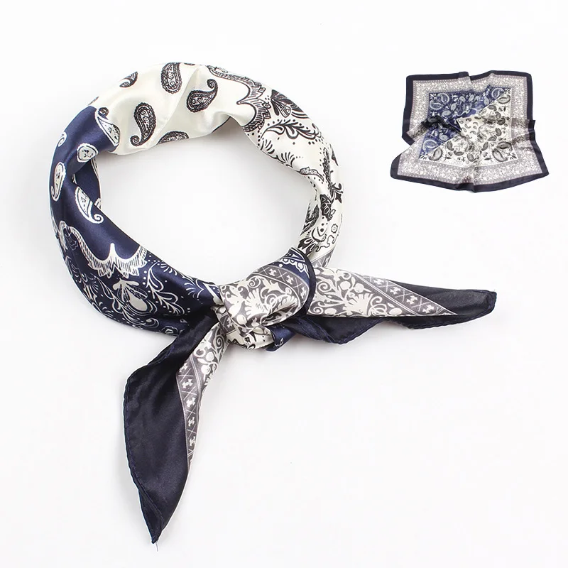

New Fashion Women Square Scarf Vintage Print Headband Handkerchief Hair Band Neck Band Small Scarf Decorative Head Scarf