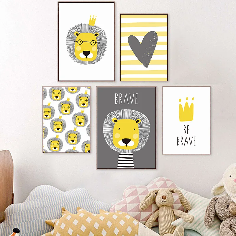 Rose-b-b-p-pini-re-fille-mur-Art-toile-affiches-imprime-dessin-anim-b-b
