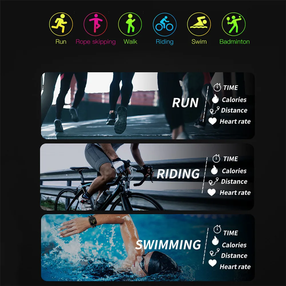 BINSSAW Bluetooth Smart Watch DK03 Fitness Tracker Smartwatch Heart Rate Bracelet Band For Samsung Huawei Xiaomi LG Apple iphone