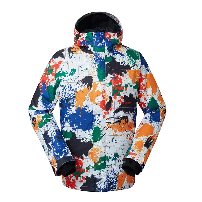 

GSOU SNOW Men's Ski Suit Outdoor Warm Breathable Wear-resistant Ski Jacket Waterproof Windproof Ski Coat For Men Size XS-XL