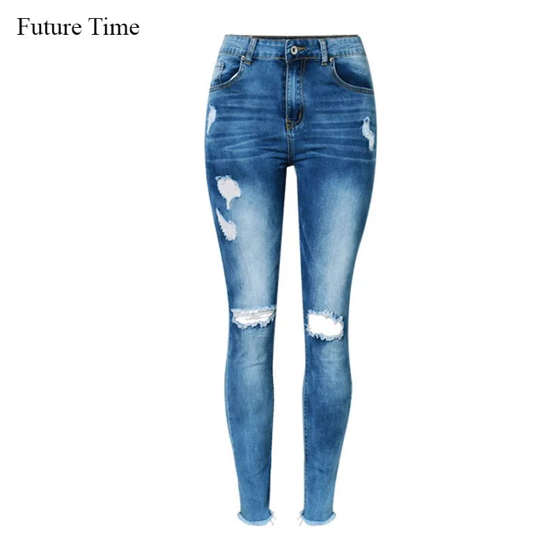 Будущее время рваные джинсы новый Высокая талия эластичные ботильоны Длина Омывается кисточкой нерегулярные Ankle Skinny зауженные джинсы XK061