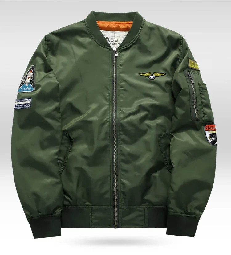 Spring& Autumn Men Bomber Flight Pilot Jacket Men Ma-1 Flight Jacket Pilot Air Force Male Army Military Motorcycle race coats